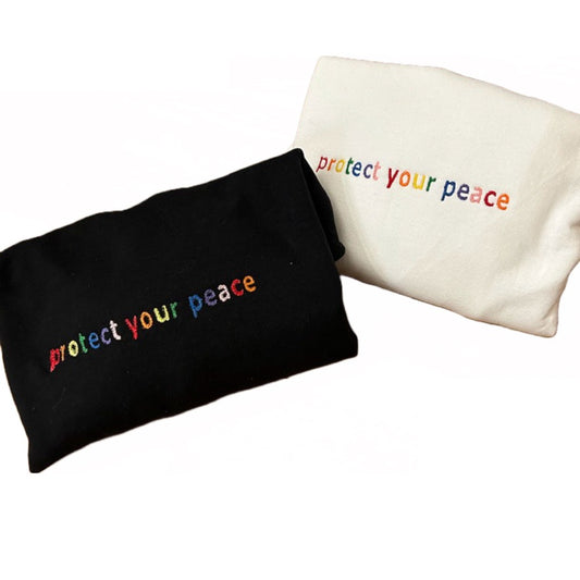 Protect Your Peace Pride Embroidered Crewneck